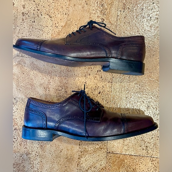 Bostonian Men's Shoes. Cap Toe Oxfords 10 Wide Chestnut (Brown). Made in Italy - Picture 12 of 15